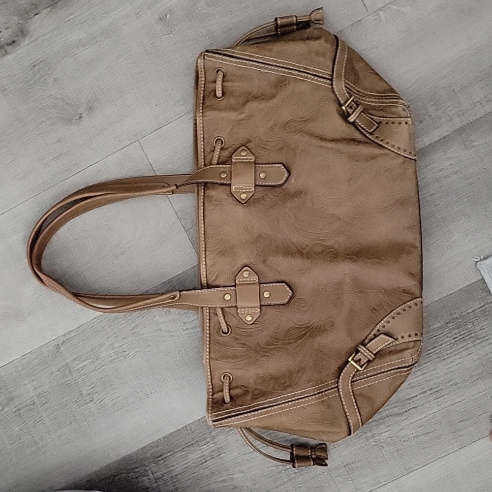 Antonio Melani brown leather satchel bag